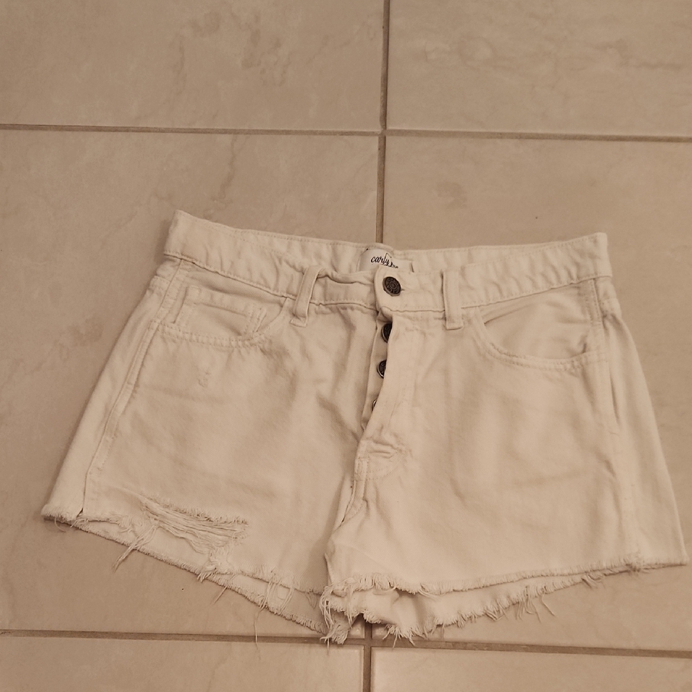 CJLA Women's Cream Denim Shorts